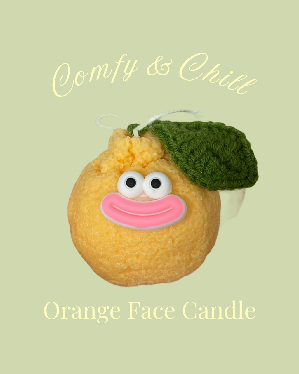 Orange Face Candle 🕯️🍊