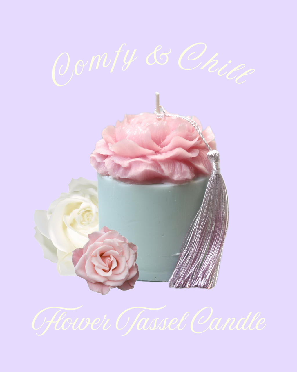 Rose Tassel Candle (Tiffany Blue)