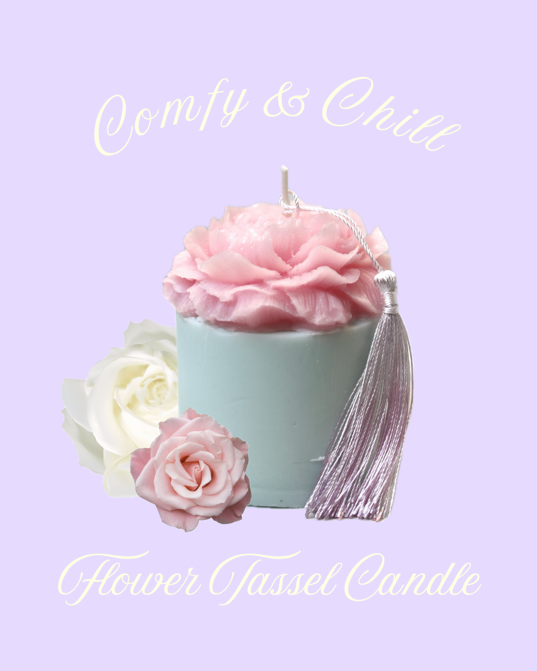 Rose Tassel Candle (Tiffany Blue)
