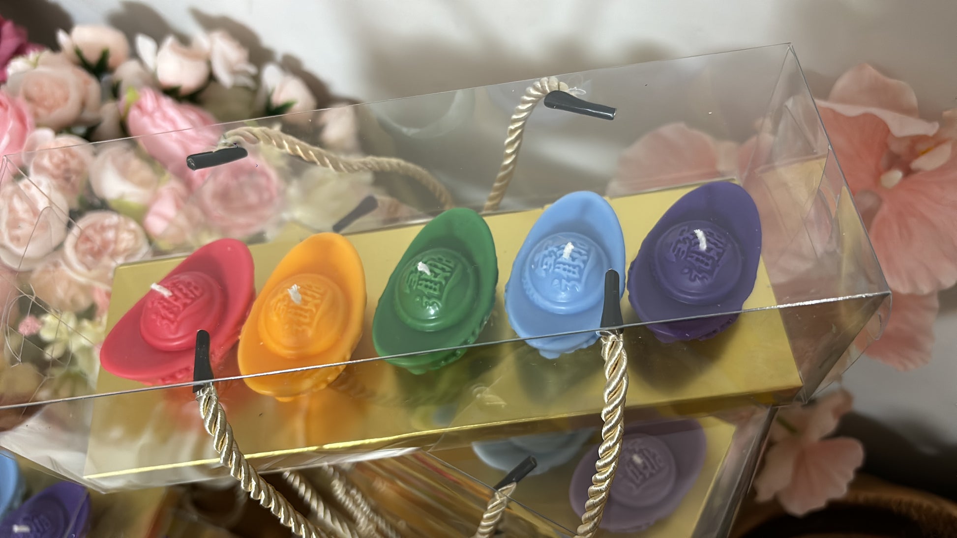Rainbow Scented Candle Set/ 6 mini candles per set