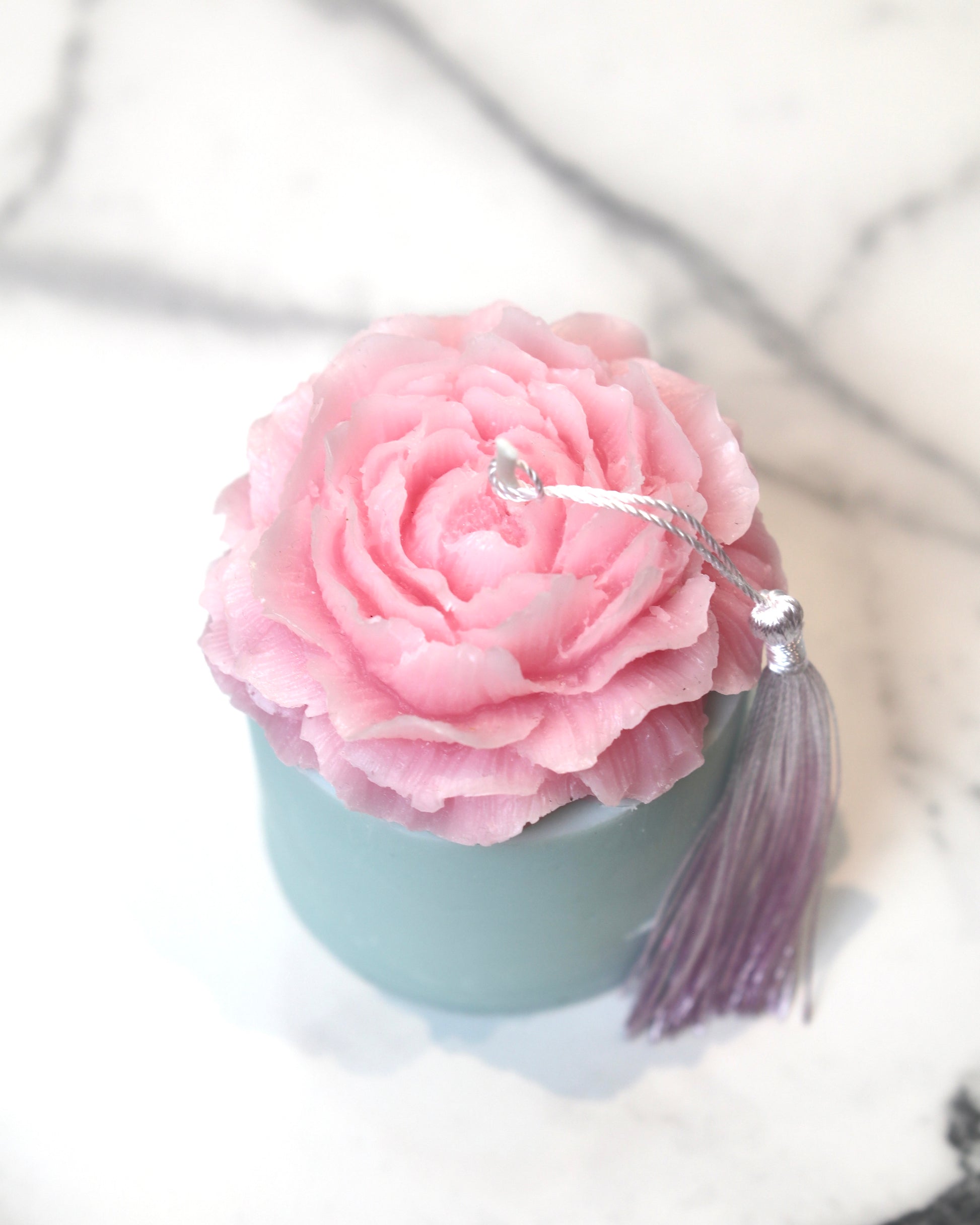 Rose Tassel Candle (Tiffany Blue)