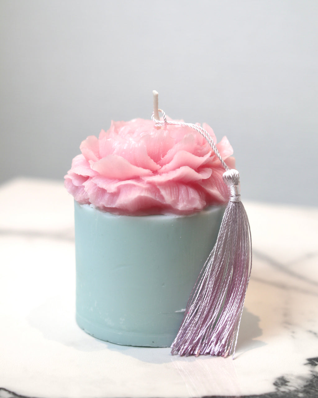 Rose Tassel Candle (Tiffany Blue)
