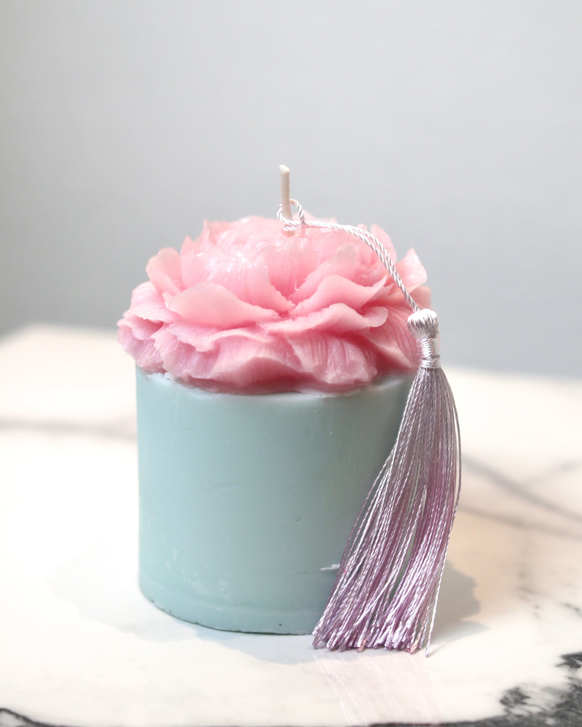 Rose Tassel Candle (Tiffany Blue)